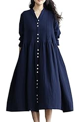 Cutout Cotton/Linen  Dress