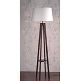Laura Ashley FX2002 Oxford 1 Light Easel Wooden Floor Lamp Fixture, Brown Wood, White Shade, B9335