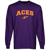 NCAA Evansville Purple Aces Purple Logo Arch Long Sleeve T-shirt