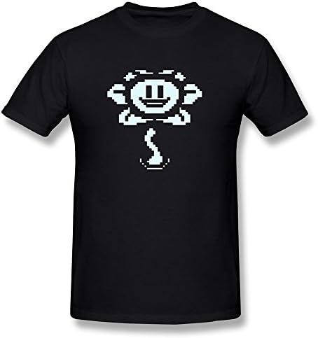 XUEJW Men's Undertale Game Cotton Round Collar T Shirt,M,Black