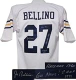 Joe Bellino signed Navy Midshipmen White Custom Jersey Go Navy!, Heisman 1960, & CHOF 1977 - Autographed College Jerseys