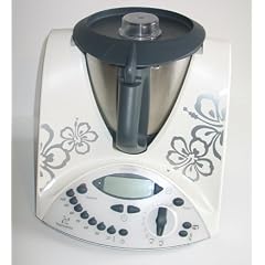 Aufkleber f�r Thermomix TM31 Hibiskus Bl�ten silbergrau