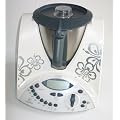 Aufkleber f�r Thermomix TM31 Hibiskus Bl�ten silbergrau