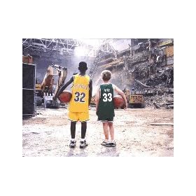  Magic Johnson & Larry Bird Magic / Bird Children at the Boston Garden inch 16 inch x 20 inch Unframed Color Photograph