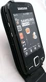 EMARTBUY SAMSUNG S5600 PRESTON FLIP CASE/COVER/POUCH WITH BUILT IN PHONE HOLDER BLACK