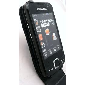 EMARTBUY SAMSUNG S5600 PRESTON FLIP CASE/COVER/POUCH WITH BUILT IN PHONE HOLDER BLACK