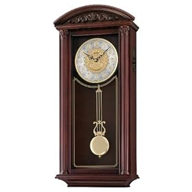 Seiko Wall Clock With Pendulum Dark Brown Case Plays One 6 Hi-Fi Melodies #QXM268BLH by Seiko