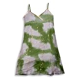 Flowers By Zoe - Girls Silk Tie Dye Dress, Green, Gold
