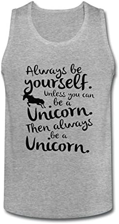 Feiiyiff Men's Always Be Yourself Unless You Can Be A Unicorn Vest Deep Heather M