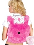 School Girl Costume Pink Fur Back Pack - ONE SIZE