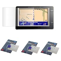 3 Pack Premium Ultra Clear Reusable 4.3" / 4.-Inch GPS LCD Screen Protector with Lint Cleaning Cloth for Garmin Nuvi 200W, 205W, 250W, 260W, 600, 610