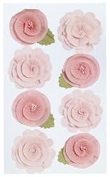 Martha Stewart Crafts Dimensional Stickers, Pink Crepe Flowers