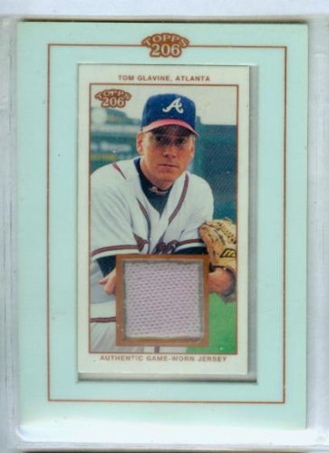 Tom Glavine 2002 Topps 206 Baseball Game Worn Jersey Card #TR-TGL / Atlanta Braves