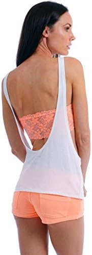 Women's Juniors Open Sides and Back Sleeveless TANK TOP: WHITE (SMALL)