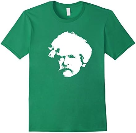 Men's Mark Twain Portrait T-Shirt Samuel Clemens American Icon Large Kelly Green