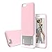 Slider 3-Layered TPU PC Storage Slot Sliding Case for iPhone 6S Plus / 6 Plus - Baby Pink