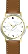 Beluga Whales - Mother and Baby - Whale - JP - WATCHBUDDY&reg; DELUXE TWO-TONE THEME WATCH - Arabic Numbers - Brown Leather Strap-Size-Women's Size-Small