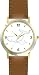 Beluga Whales - Mother and Baby - Whale - JP - WATCHBUDDY&reg; DELUXE TWO-TONE THEME WATCH - Arabic Numbers - Brown Leather Strap-Size-Women's Size-Small