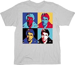 Happy Days The Fonz Fonzie Pop Art Silver T-shirt Tee