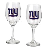 New York Giants NY Set of 2 Wine Glasses