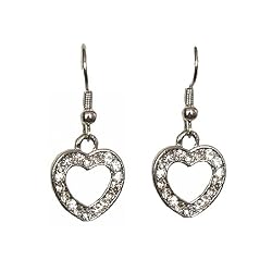 Earrings - E185 - Small Crystal Hearts ~ Clear