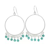 Sterling Silver Turquoise Round Chandelier Earrings