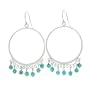 Sterling Silver Turquoise Round Chandelier Earrings