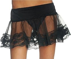 Lace Petticoat Crinoline Short Skirt Slip Black