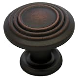 Cosmas 4122ORB Oil Rubbed Bronze 3 Ring Cabinet Hardware Round Knob - 1-1/4" Diameter
