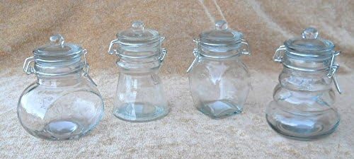 Global Amici Hermetic Spice Glass Jars/bottles with Flip Top (Set of 4)