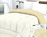 Goose Down Alternative Luxury Comforter (Duvet) Queen Size, White / Beige