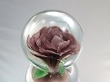 Murano Design Hand Blown Glass Purple Rose Flower Series Paperweight