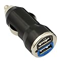 GTMax Adaptateur USB chargeur de voiture avec 2-Port 1.0 Amp - noire