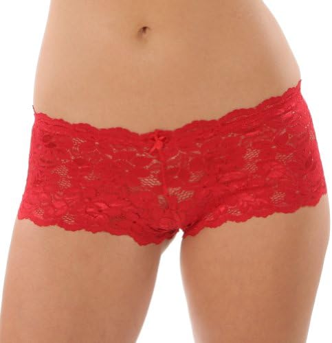 Angelina Lace Boxer Short, with Lined Cotton Crotch, No Side Seams, #3048