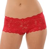 Dozen-pack Angelina Lace Boxer Short, with Lined Cotton Crotch, No Side Seams (12 panties, 7 colors per pack), #G3048, Medium