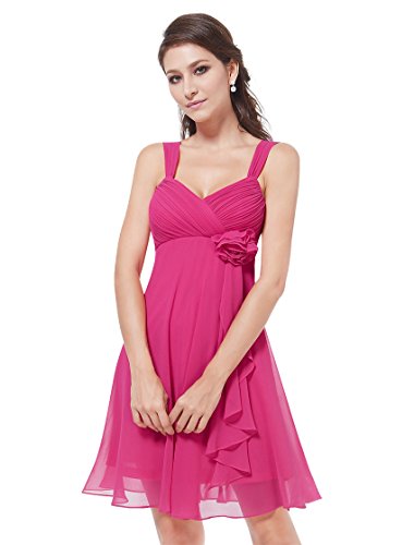 Ever Pretty Ruched Bust Flower Empire Waist Short Bridesmaids Dress 03266