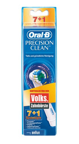 Braun Oral-B Aufsteckbürsten Precision Clean 7er +1 (für alle rotierenden Zahnbürsten von Oral-B) (limitierte Edition)