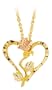 Mt. Rushmore Black Hills Gold 10K Rose / Heart Pendant Necklace