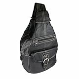 Convertible Back Pack Purse, Mid Size Tear Drop Shoulder Bag, Backpack, Sling Bag. Genuine Leather (Black)