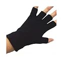 BLACK UNISEX WARM HALF FINGER STRETCHY KNIT GLOVES