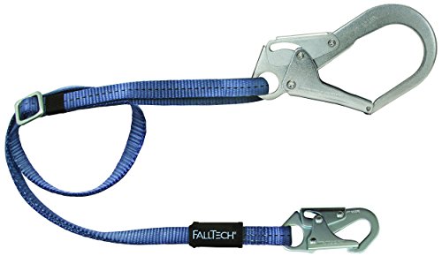 FallTech82093 6-Foot Adjustable Web Restraint Lanyard with #18 Rebar Hook