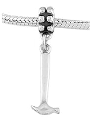 Sterling Silver Workmans Hammer Dangle Bead Charm