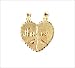 14k Yellow Gold, Split Sharing Heart Pendant Charm Amor 25mm Wide