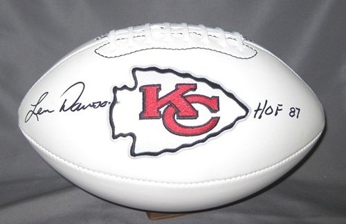 LEN DAWSON KANSAS CITY CHIEFS SIGNED AUTOGRAPHED FOOTBALL MATCHING HOLOGRAMS NUMBERS AND COA