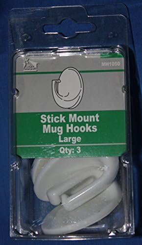 3pc Large Stick Mount Mug/cup/towel Hook Easy Peel and Stick