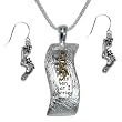 Footprints in the Sand Necklace and Earrings Set - Top Quality Inspirational jewelry for women with Christian Foot Prints Quote