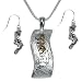 Footprints in the Sand Necklace and Earrings Set - Top Quality Inspirational jewelry for women with Christian Foot Prints Quote