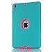Ipad Mini Case, H&T(TM) Unique Silicone Design Soft Ipad Mini 3 In1 Hybrid Shockproof Protective Cover Case for Apple Ipad Mini 3/ 2/ 1 (Blue)