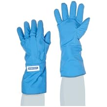 NSA G99CRBEMALGR Nylon Taslan and PTFE Mid-Arm Standard Water Resistant Safety Glove, Cryogenic, 14" - 15" Length, Large, Blue