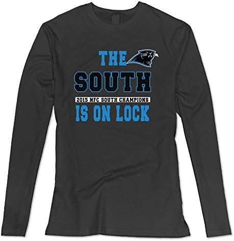 Shichuang Women's NFL Carolina Panthers 2015 NFC South Division Champions Long Sleeve T-shirt S Black